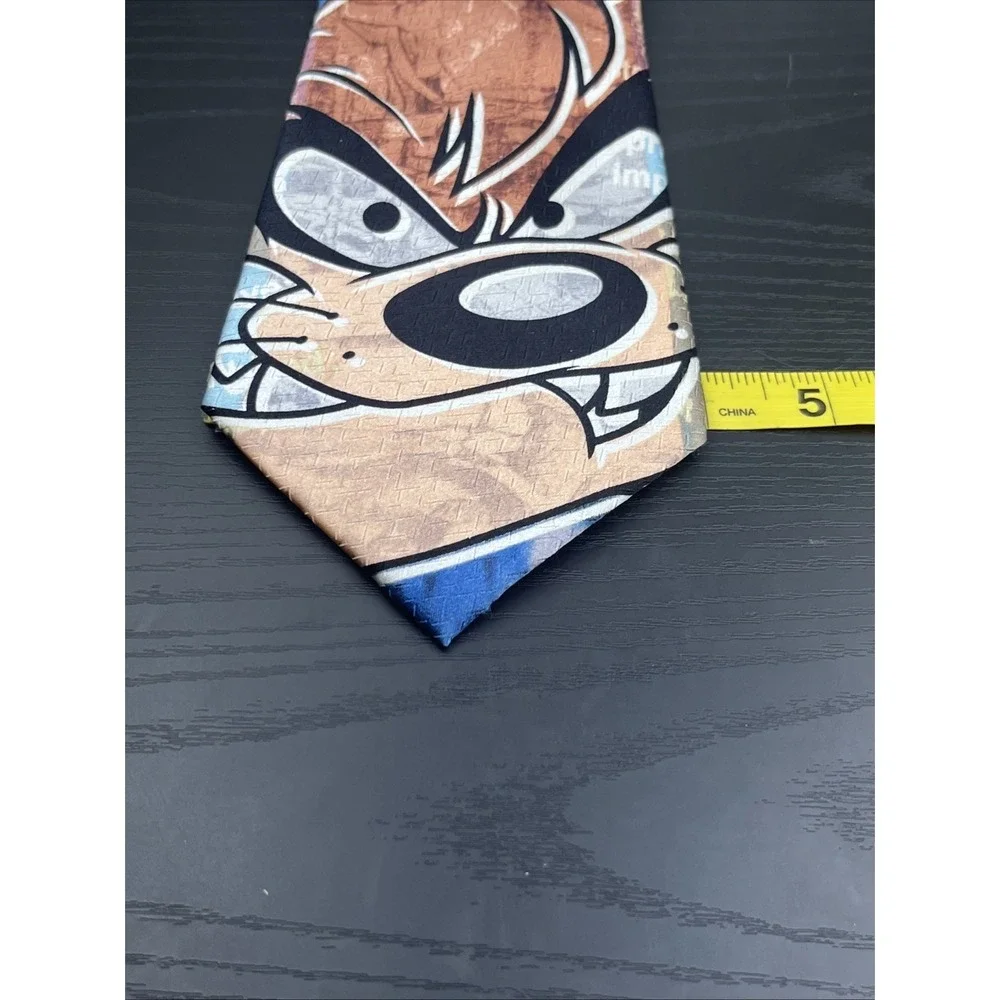 Rare 1995‎ Angry Taz Tasmanian Devil Blue Silk Tie Looney Tunes 58